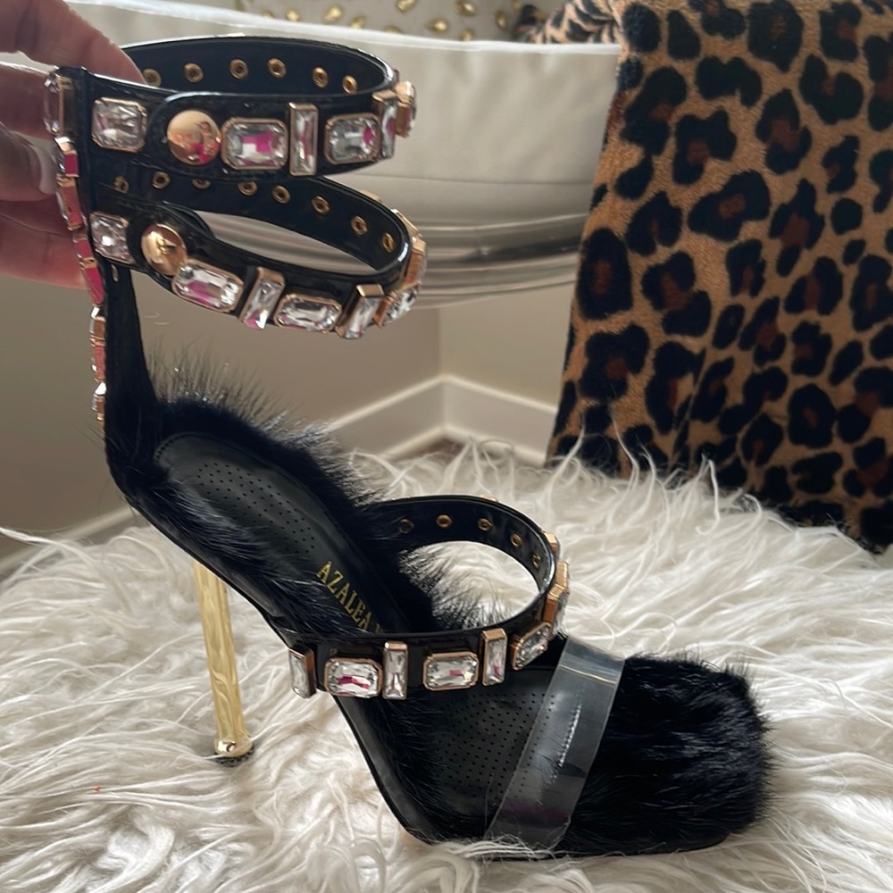 Azalea wang black fur heels